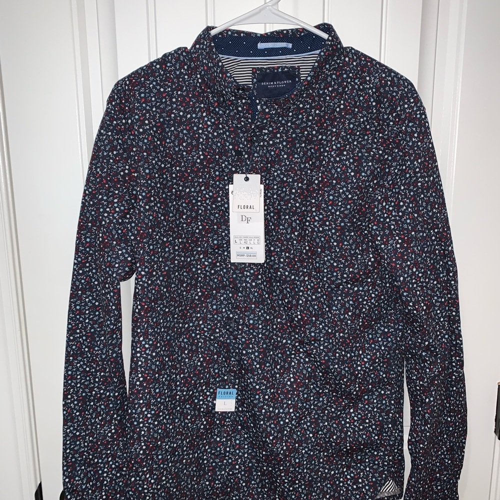 Denim and flower shirt
